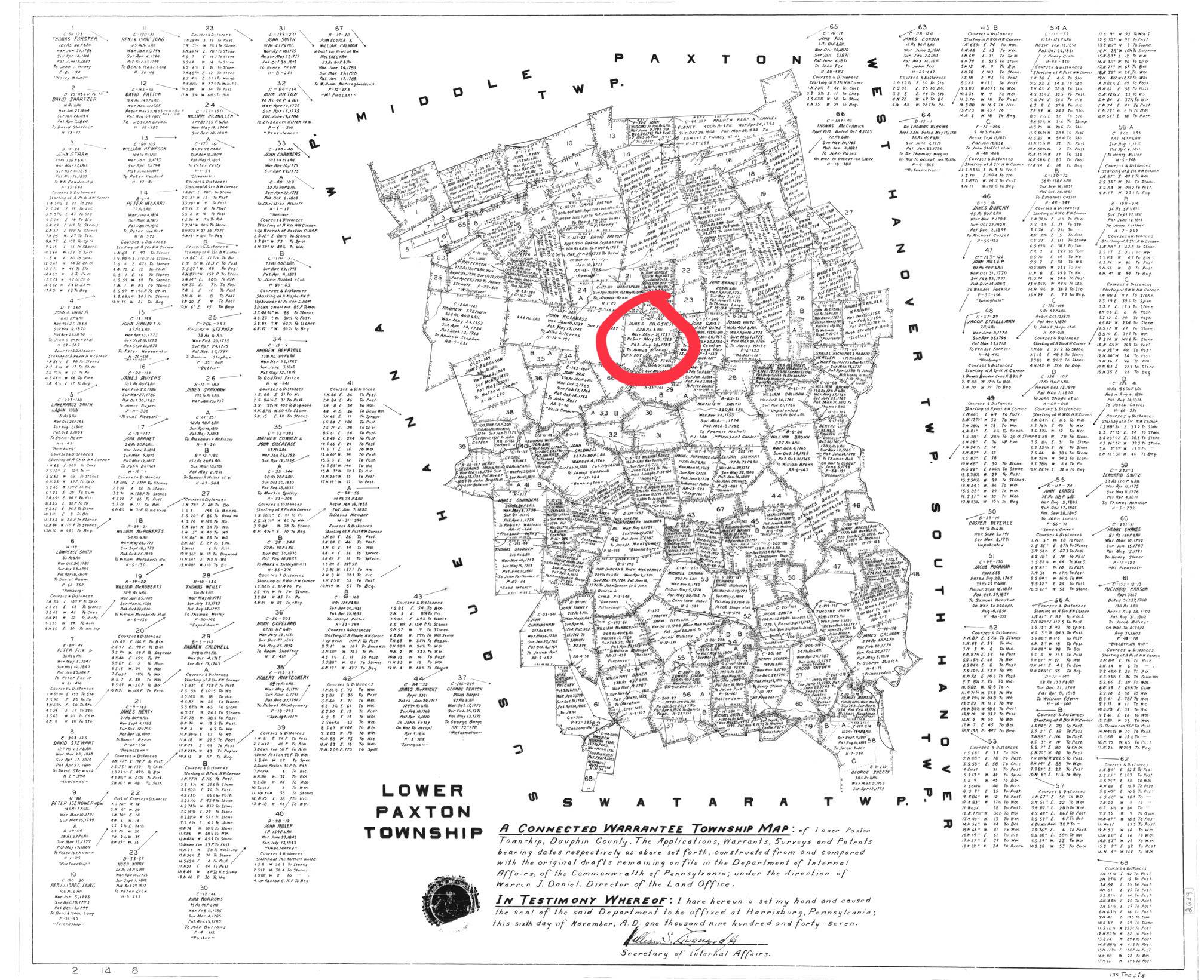 LP Remembered - This Lower Paxton Map shows the original...