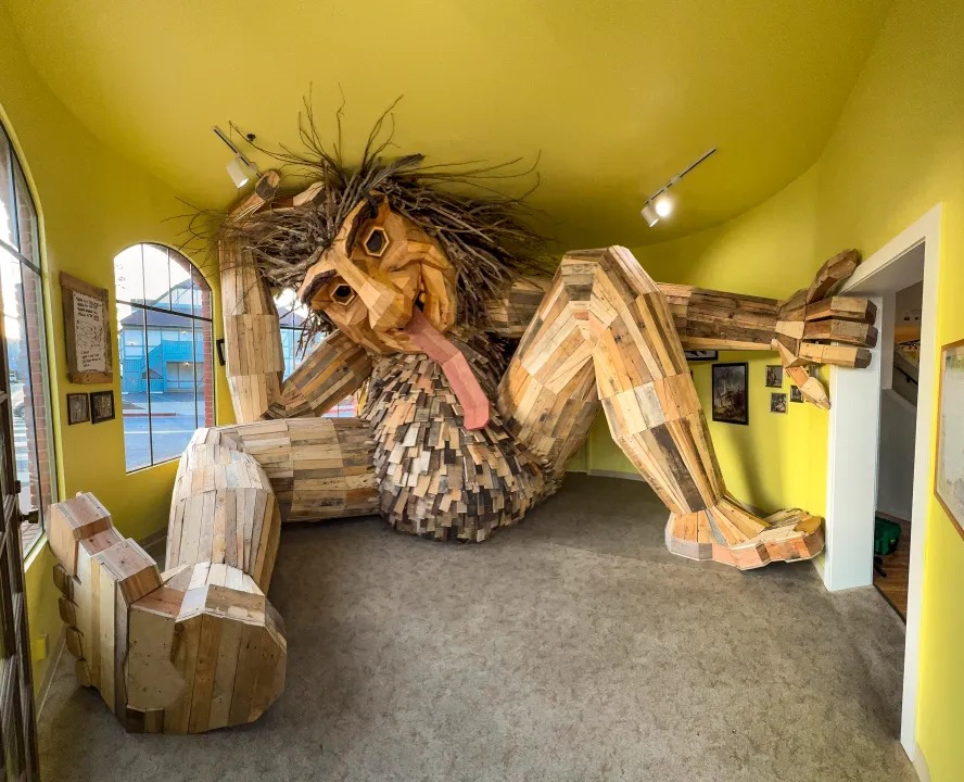 Lulu the troll at California Nature Art Museum in Solvang