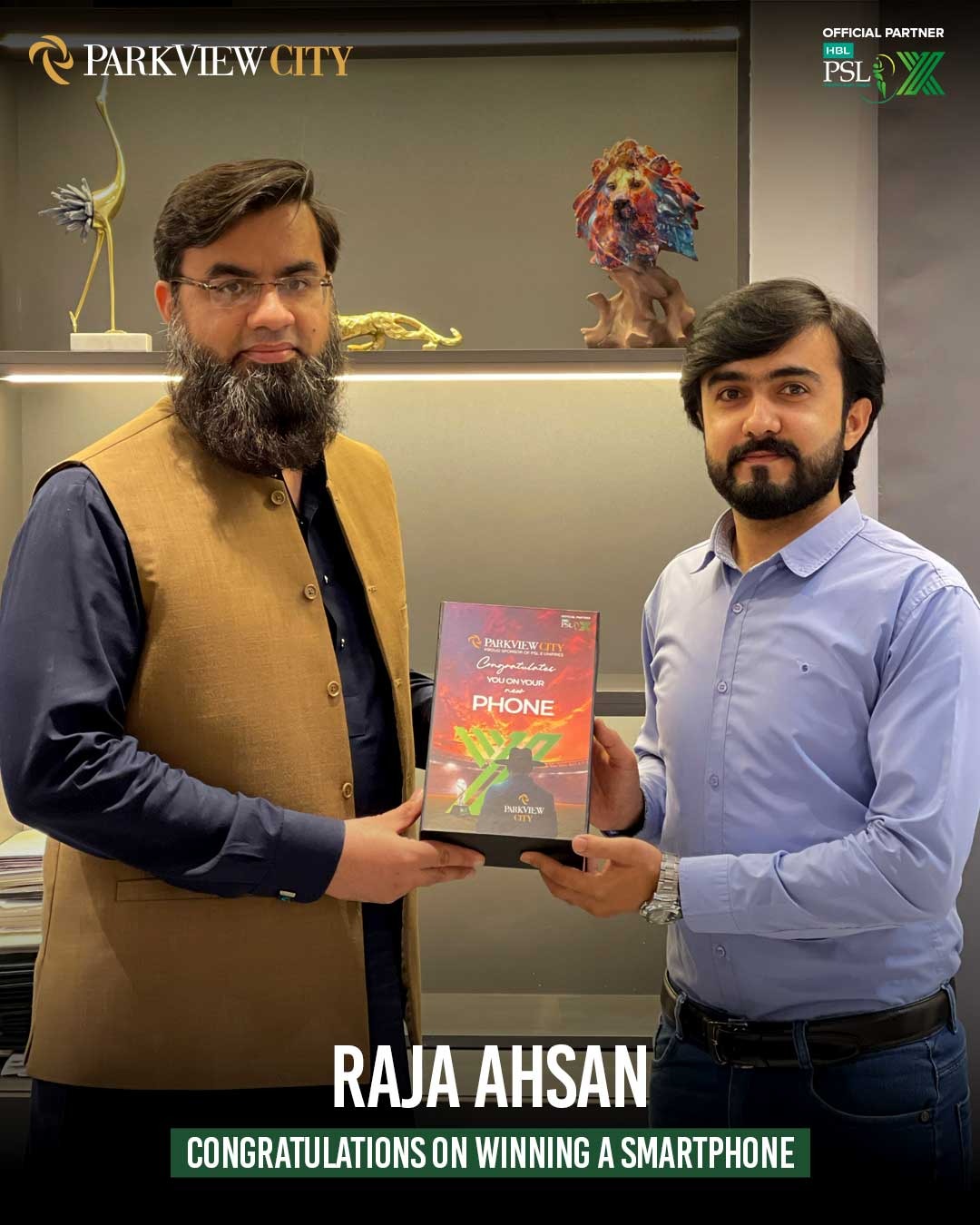 ParkView - Big congratulations to Mr. Raja Ahsan for winning a brand ...