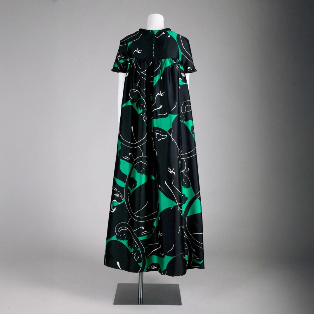 green panther dress Valentino's 1967 black print evening gown selectsale