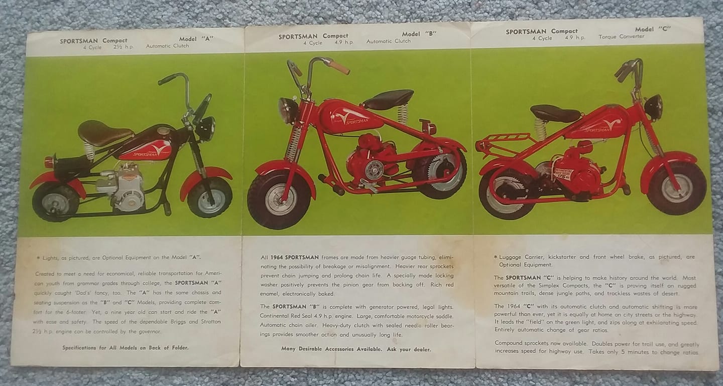 1960s Benelli Mini Original Color Sales Brochure + Folder + Parts Books Set