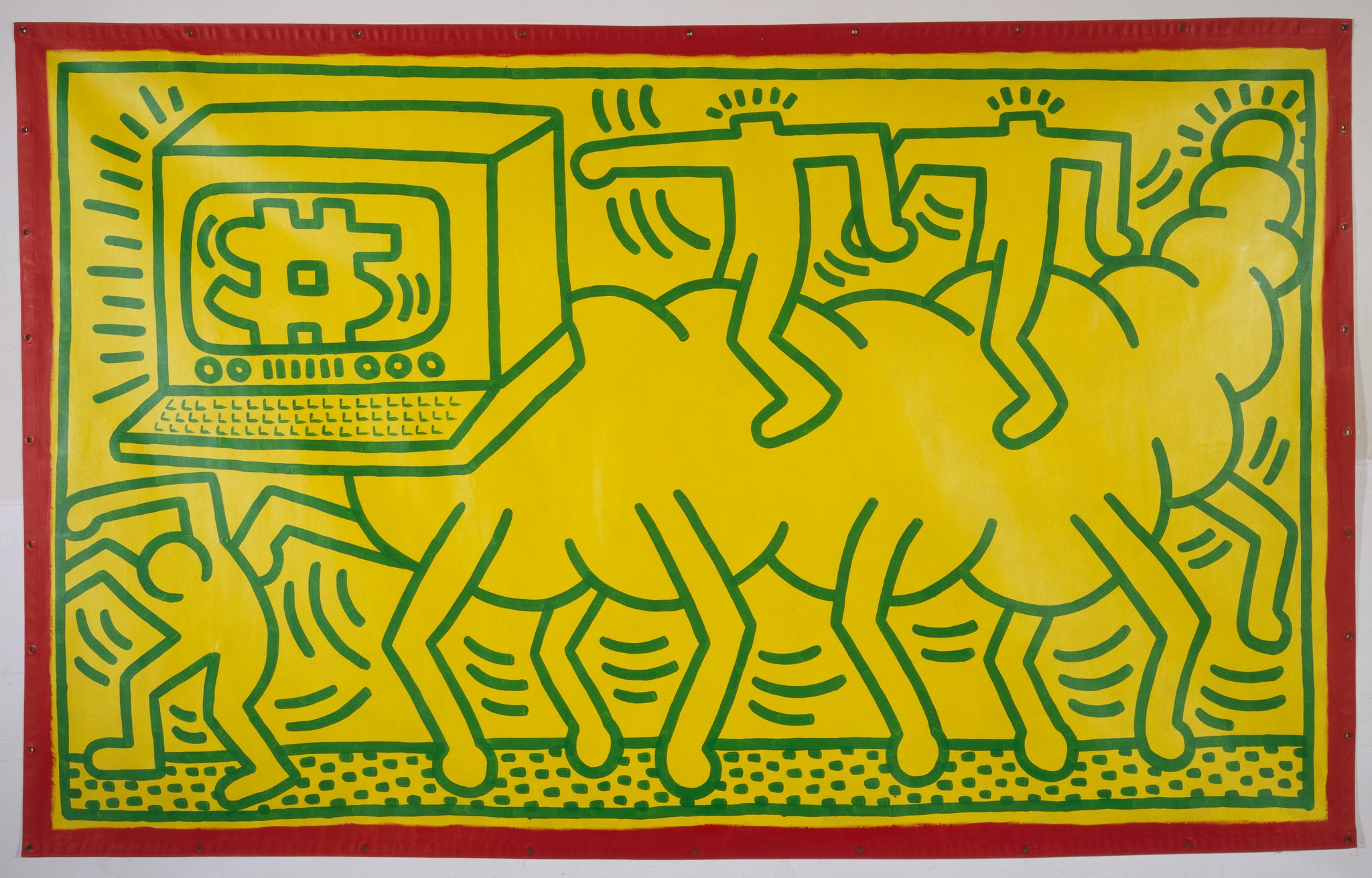 What is the story behind Keith Haring's exhibition piece?