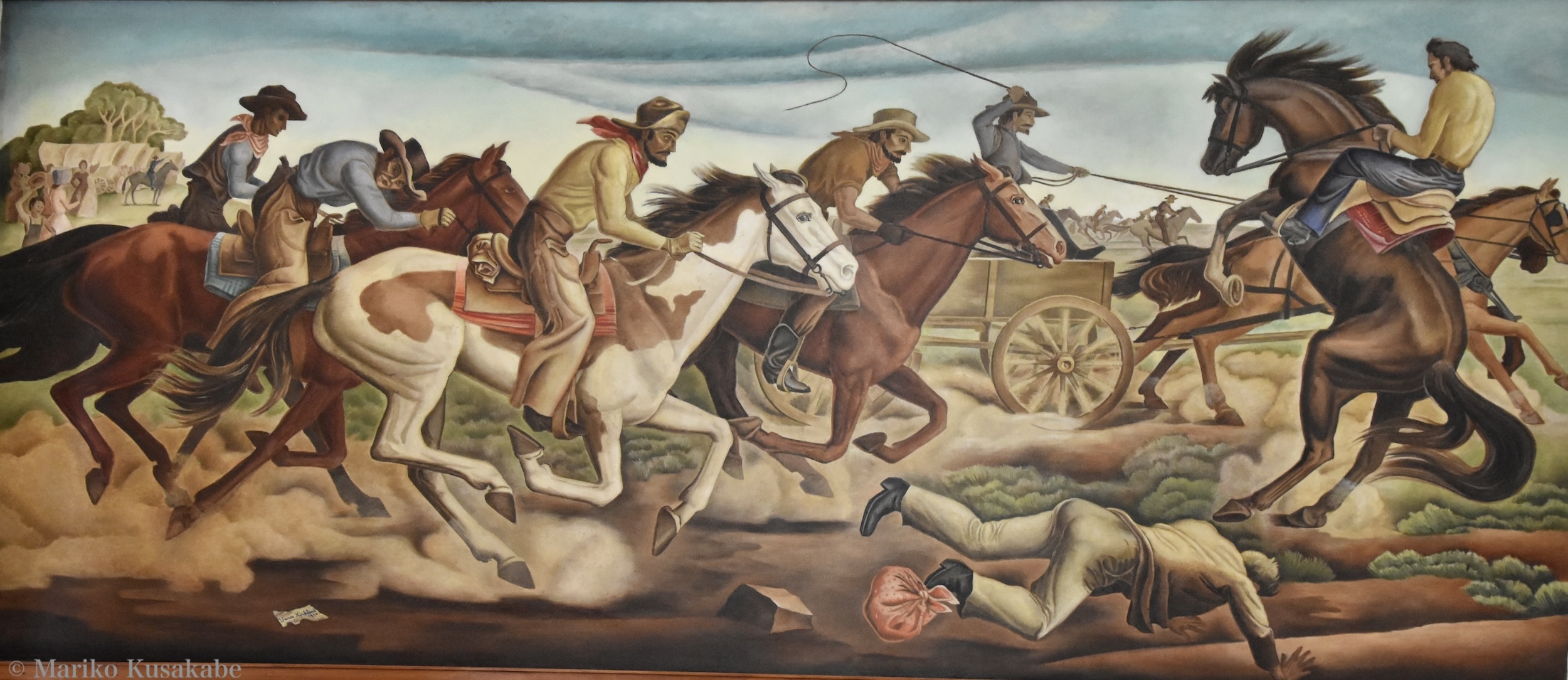 Vance Kirkland's 1940 mural at Sayre Post Office in Oklahoma