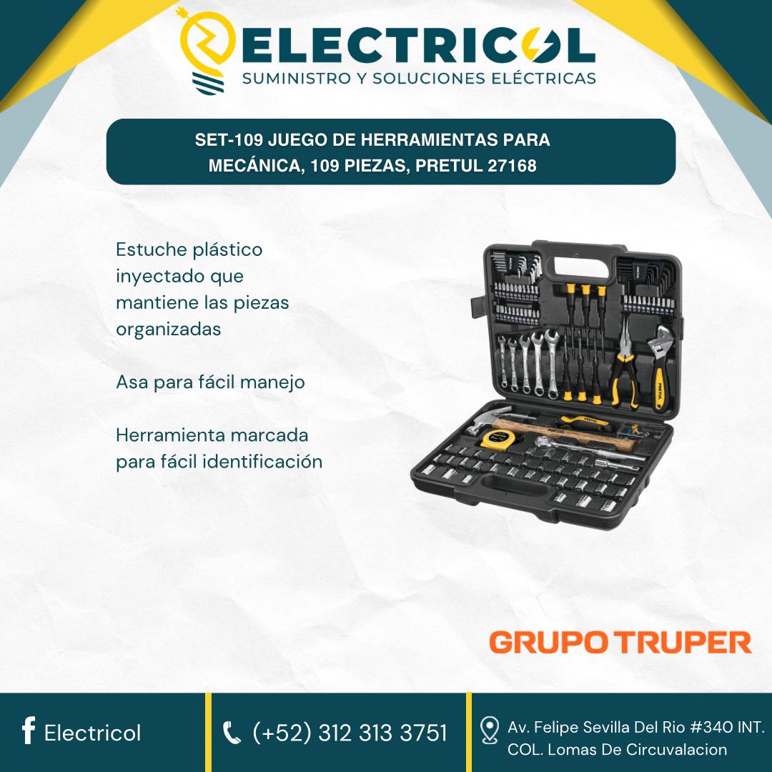 Electricol - 🔧🛠️ ¡Poder total en tus manos! 🧰 Con el SET-109 de Pretul ...