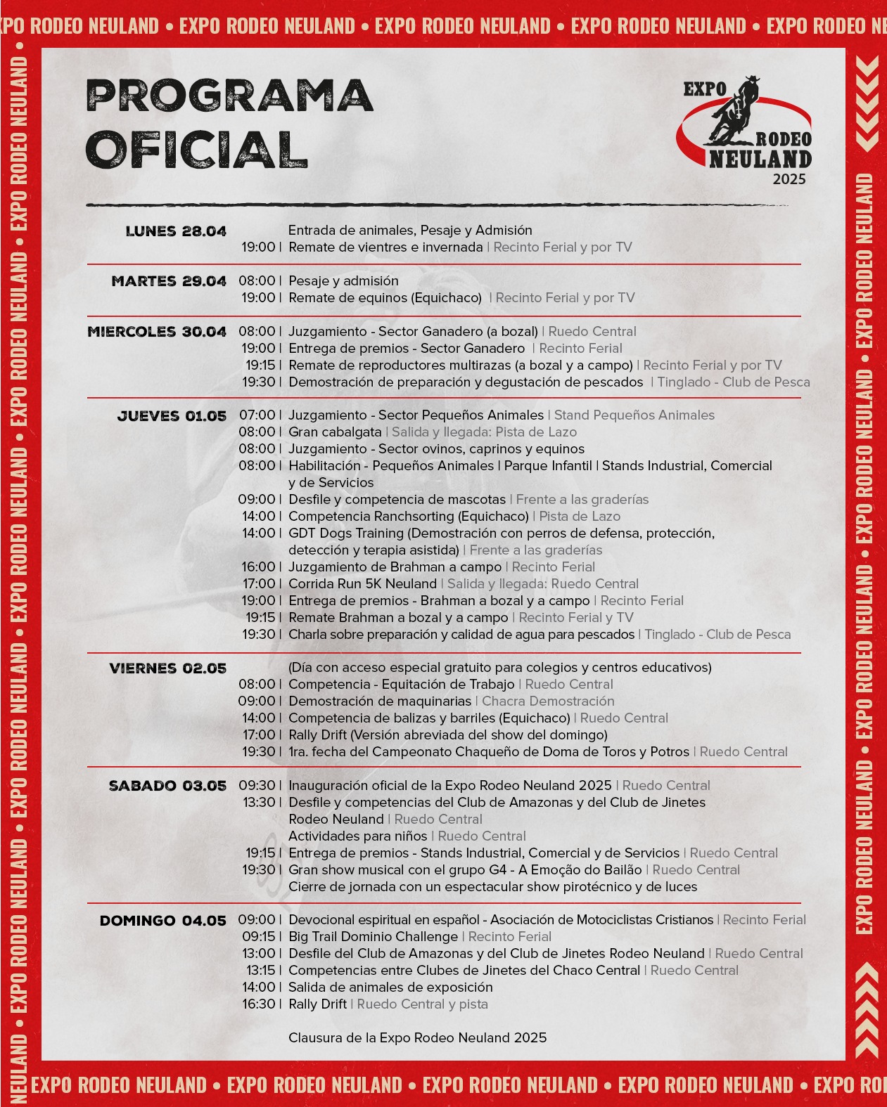 Rodeo - 📣 ¡Te presentamos el Programa Oficial de la Expo Rodeo Neuland ...