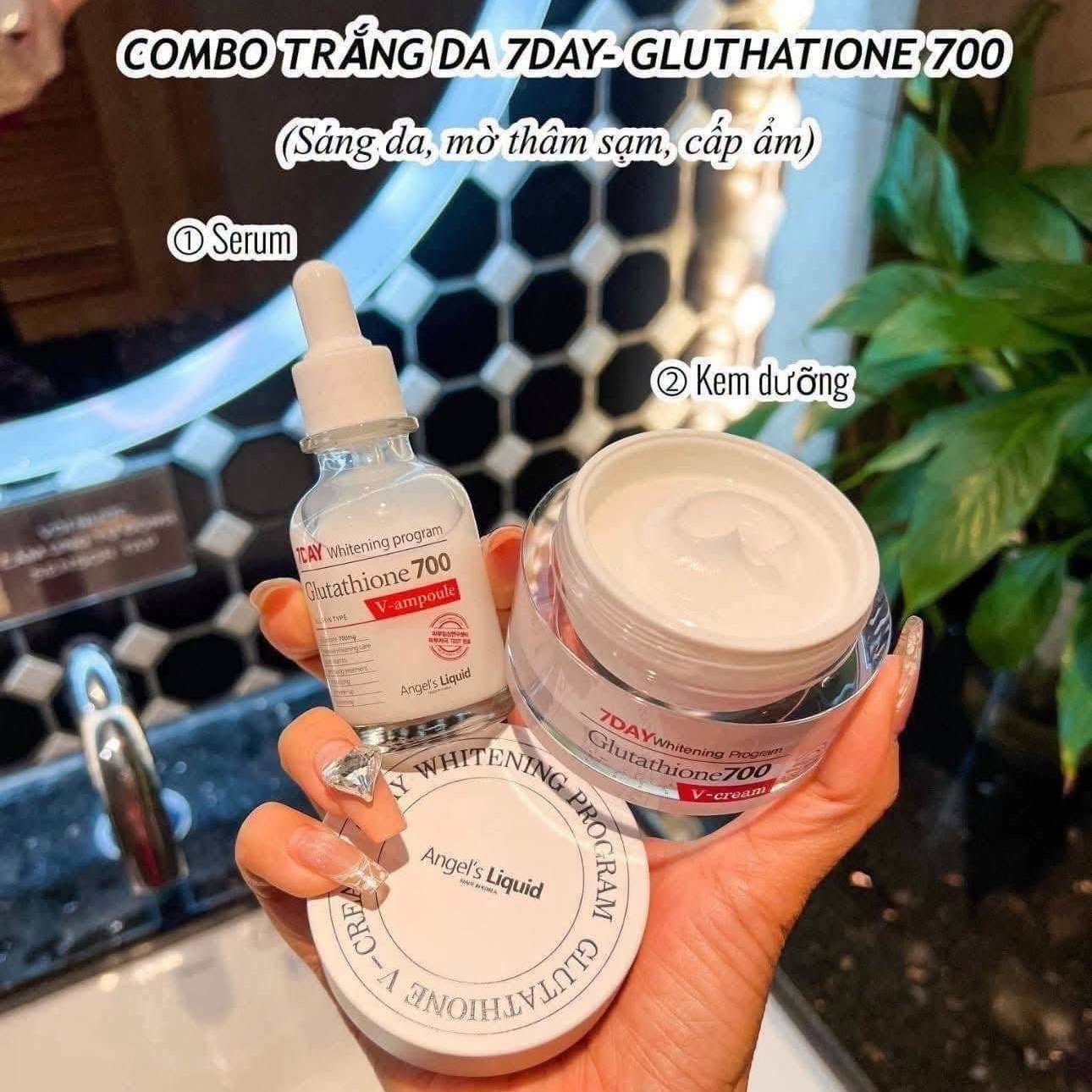 kem glutathione 700 Angel's Liquid bộ đôi serum và làm sáng da 7 ngày Glutathione Injection Near Me