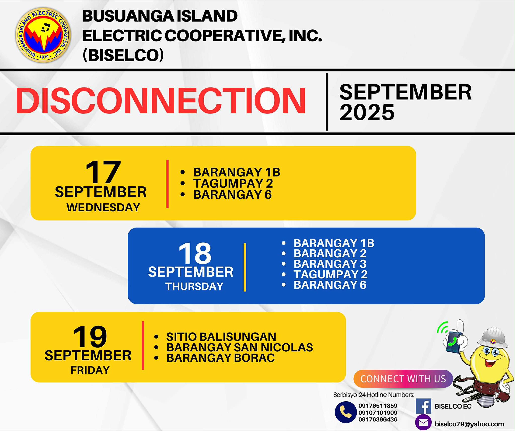 Biselco EC - 𝐒𝐂𝐇𝐄𝐃𝐔𝐋𝐄𝐃 𝐏𝐎𝐖𝐄𝐑 𝐈𝐍𝐓𝐄𝐑𝐑𝐔𝐏𝐓𝐈𝐎𝐍 𝑴𝒖𝒏𝒊𝒄𝒊𝒑𝒂𝒍𝒊𝒕𝒚 𝒐𝒇... | Facebook