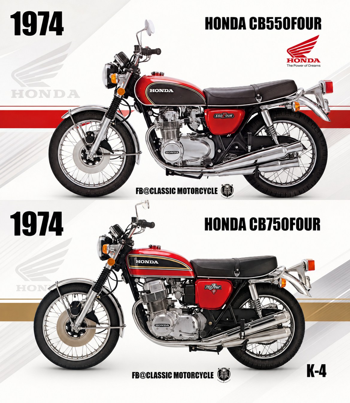 Two legends. One heritage. The Honda CB550Four and CB750Four