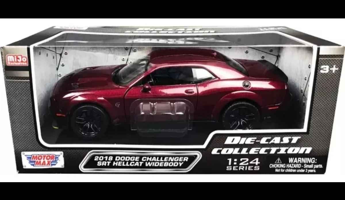 Dodge Challenger srt Hellcat guinda con caja sellada - Toy Race Car ...