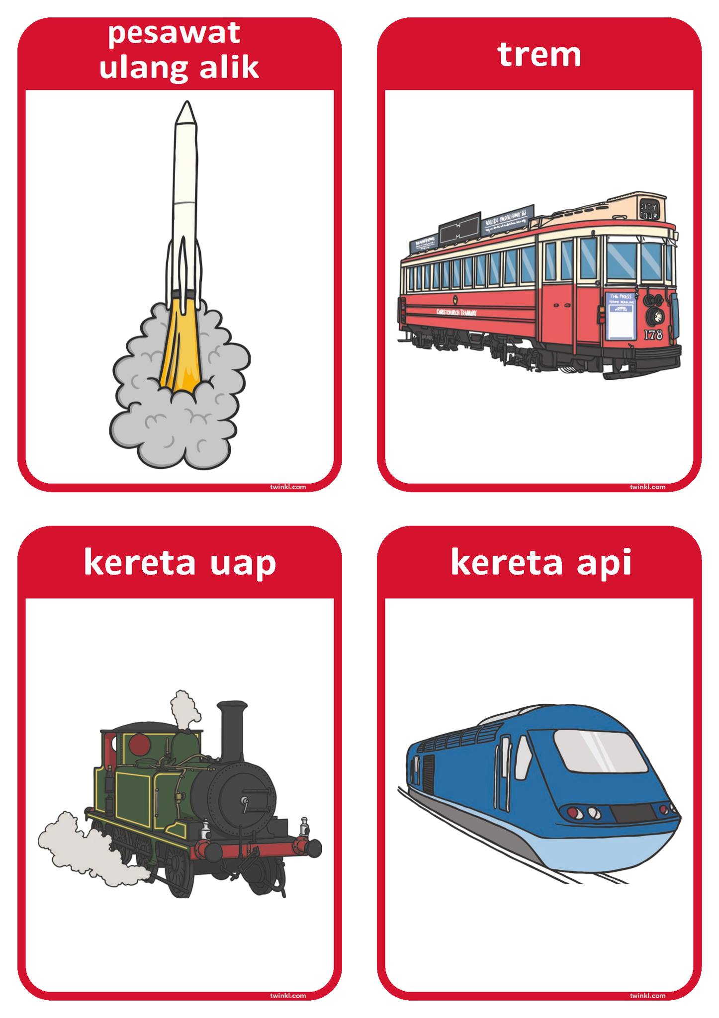 Media Kurikulum Merdeka SD | Flashcard Alat Transportasi | Facebook