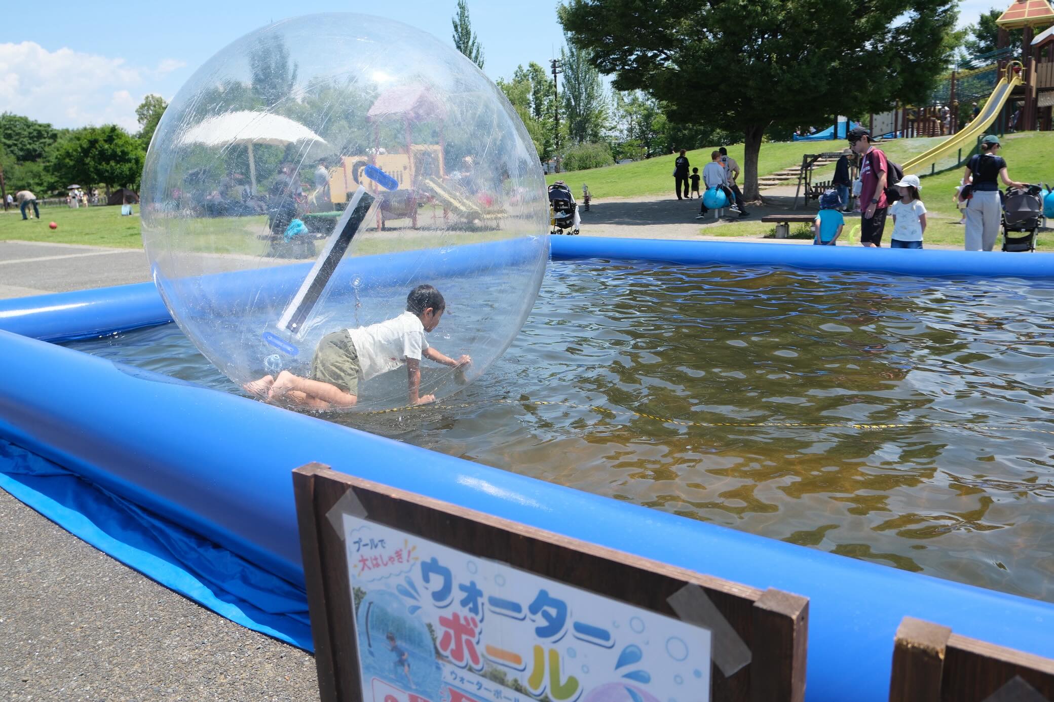 💧💦💧💦 ウォーターボールはじめました！ 透明なボールの中に入って