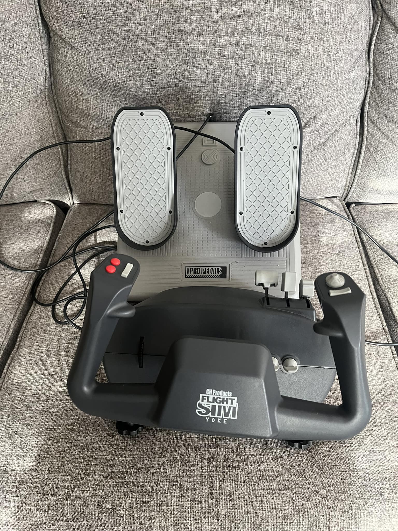 FTAGH: CH Products Flight Sim yoke and rudder pedals. Springs in 