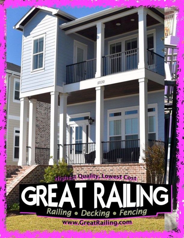 Great Railing - This beautiful, two-story house with black...