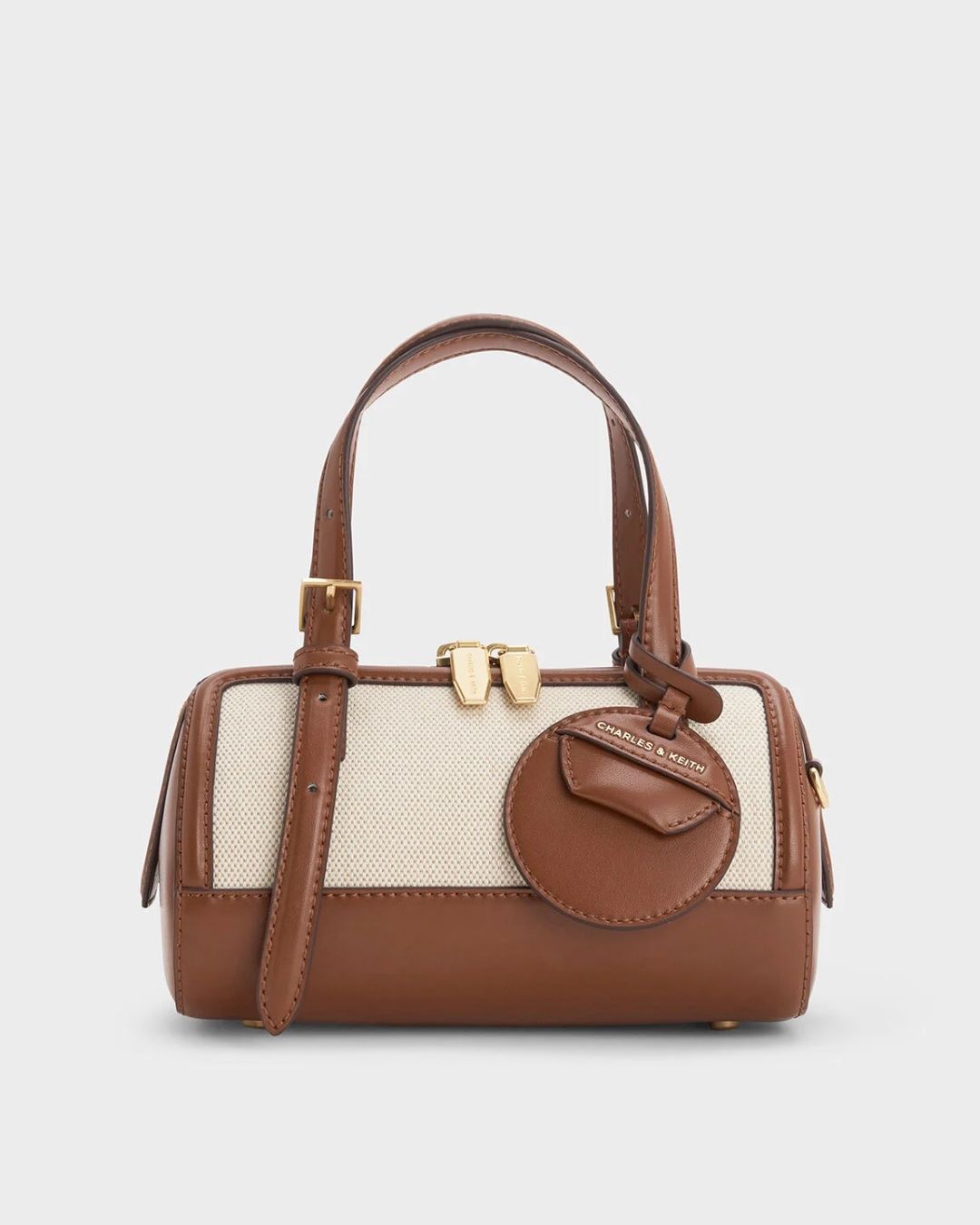 CHARLES - Shop- Enola Canvas Two-Tone Bowling Bag- https://s 