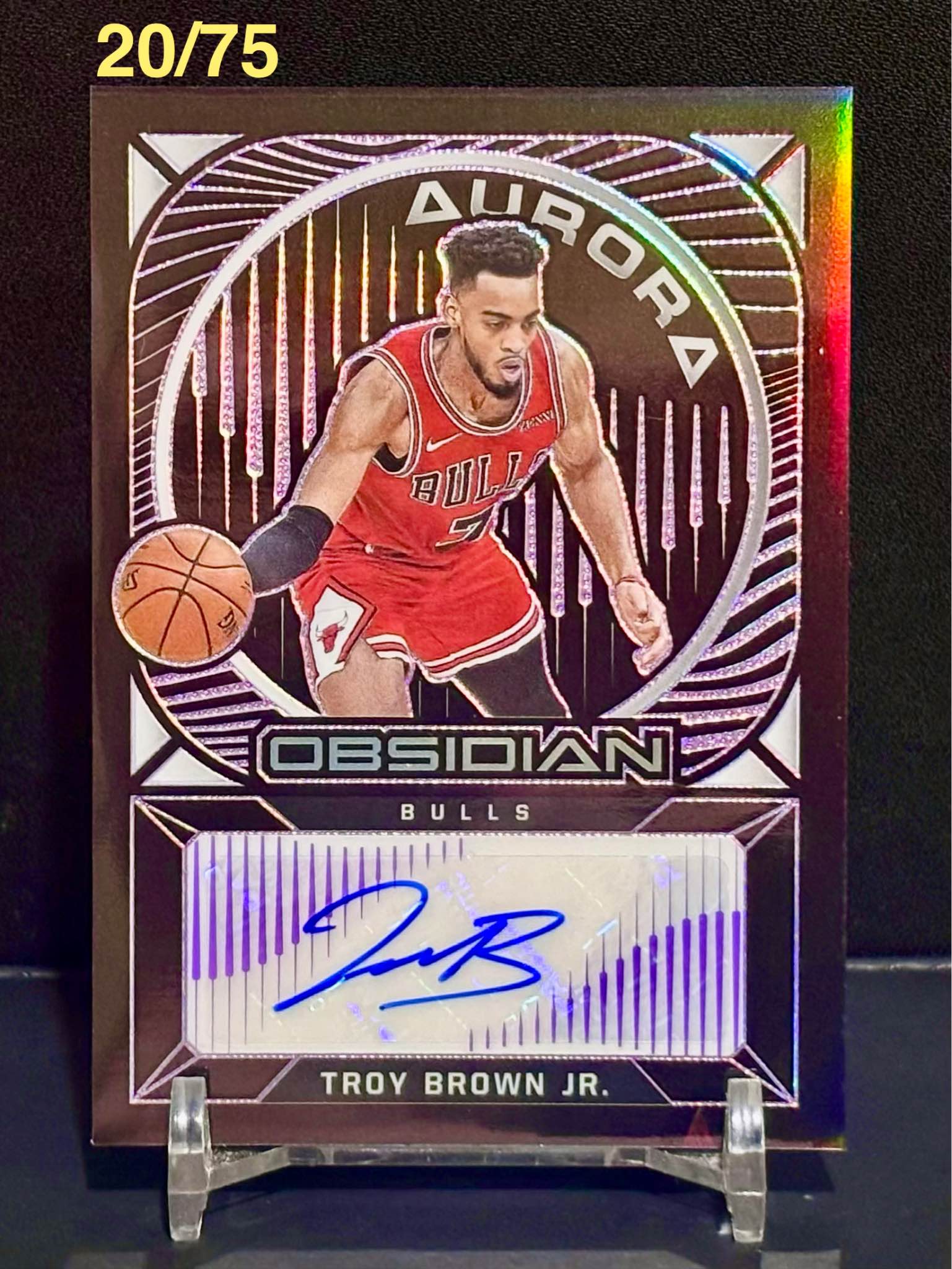 2020-21 Panini Obsidian Aurora #AU-TBJ Troy Brown Jr. 20/75 Purple 