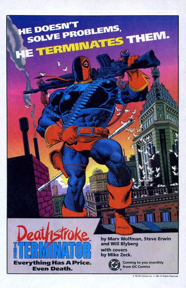 Deathstroke's first issue artwork by Mike Zeck
