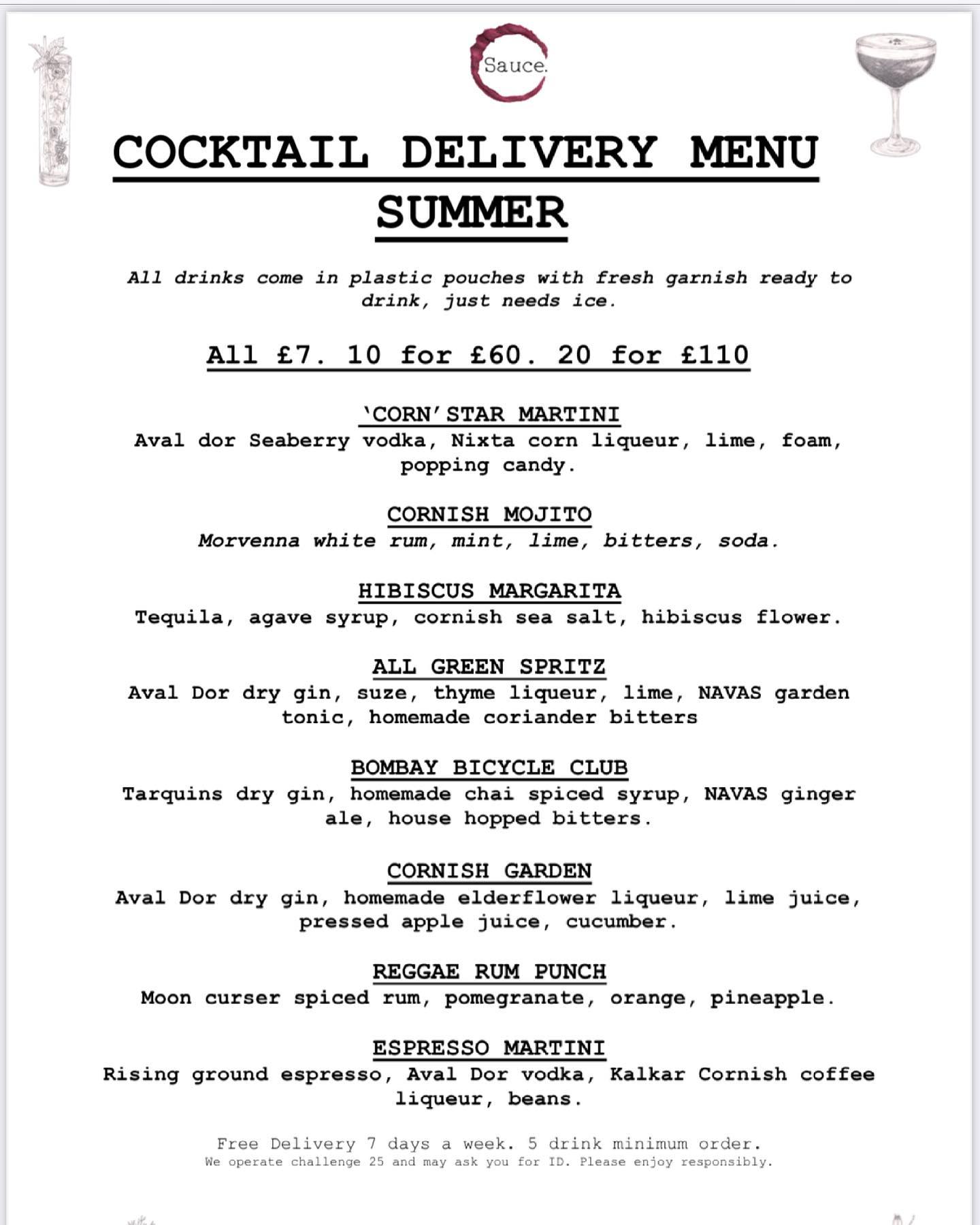 Sauce. - New menu drop!! 🍸🍹😎 . We’ve been overwhelmed with...