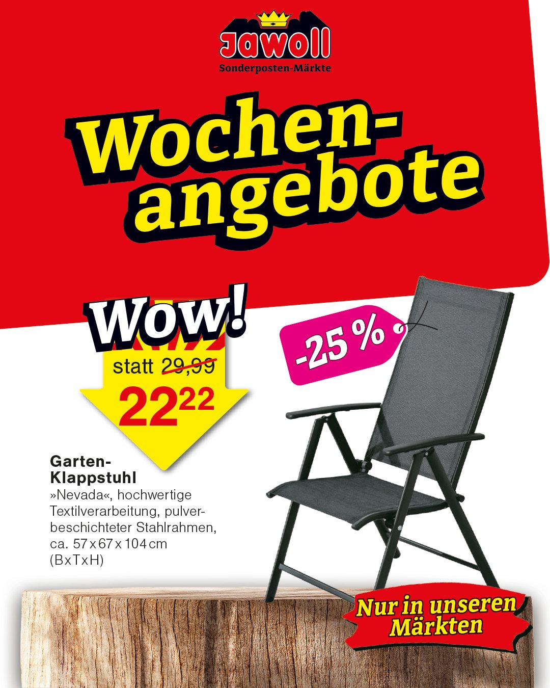 ☀️ Neue Wochenangebote bei Jawoll! ☀️ Die neue Angebotswoche ist da und bei Jawoll erwarten dich wieder viele attraktive Angebote für Garten, Freizeit, Camping, Haushalt und den Alltag. 🗓️ Gültig von Montag