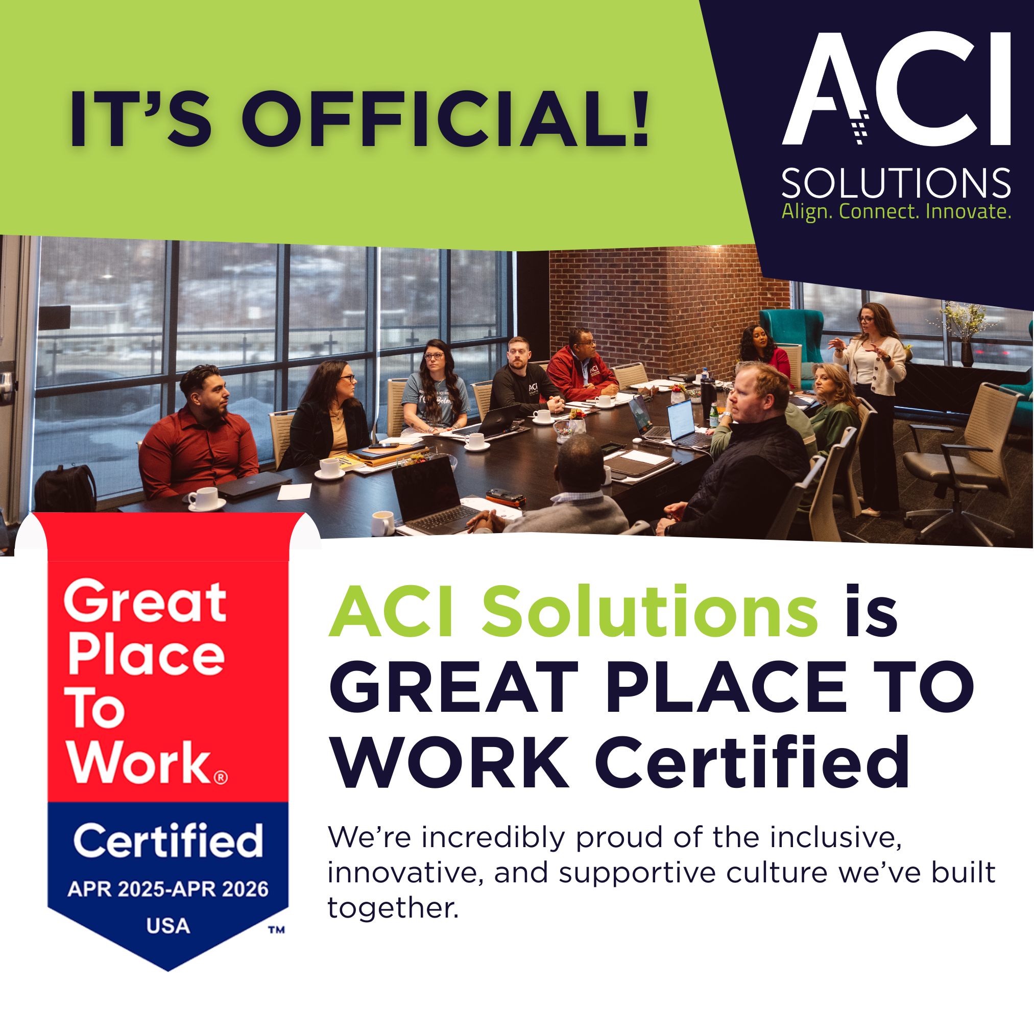 ACI - EXCITING NEWS! We're proud to announce that ACI Solutions has ...