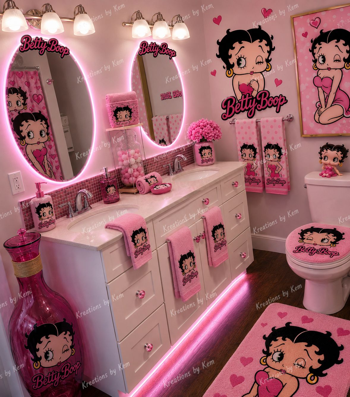 💕🎀 Betty Boop lovers imagine walking into this bathroom every