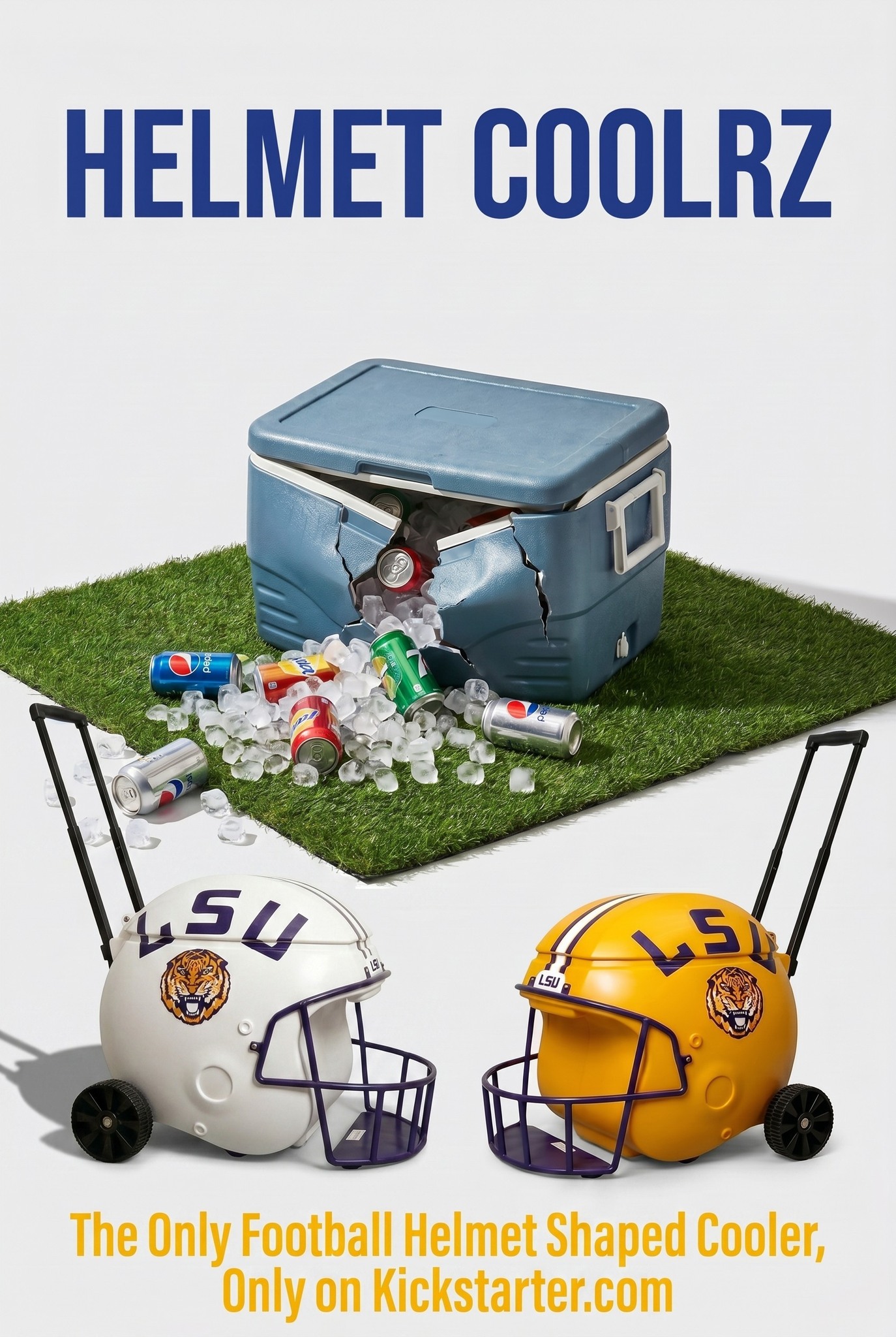 football helmet can cooler TN Shape – Barrel Down South PickSix Game Cooler Standard Door