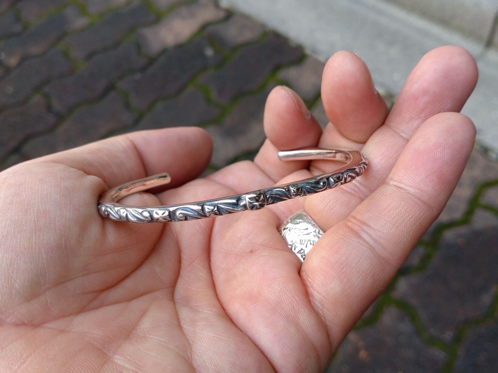 Bill Wall Leather BEAMS ☆BEAMS B-01 Thin Cross Bangle Size - M or 