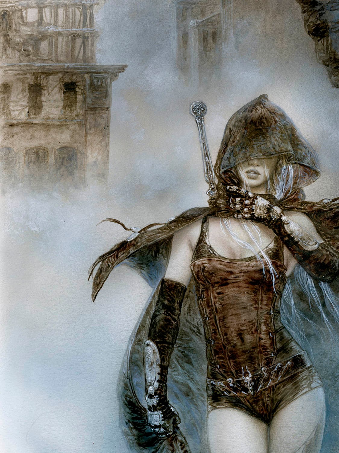 Mist of loneliness 1, Malefic Tome Apocalypse book. Watercolor