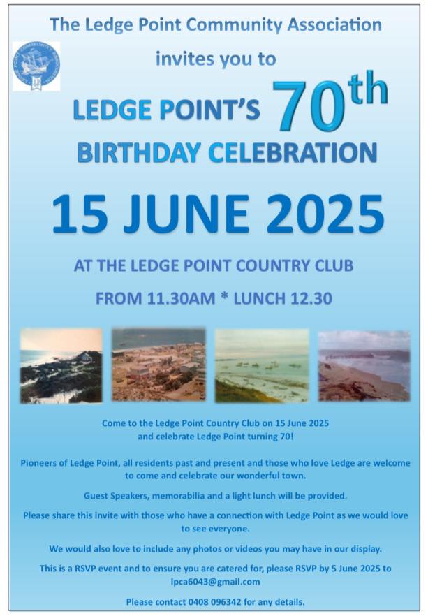 Ledge - Not long to go now until we celebrate Ledge Point turning 70 ...