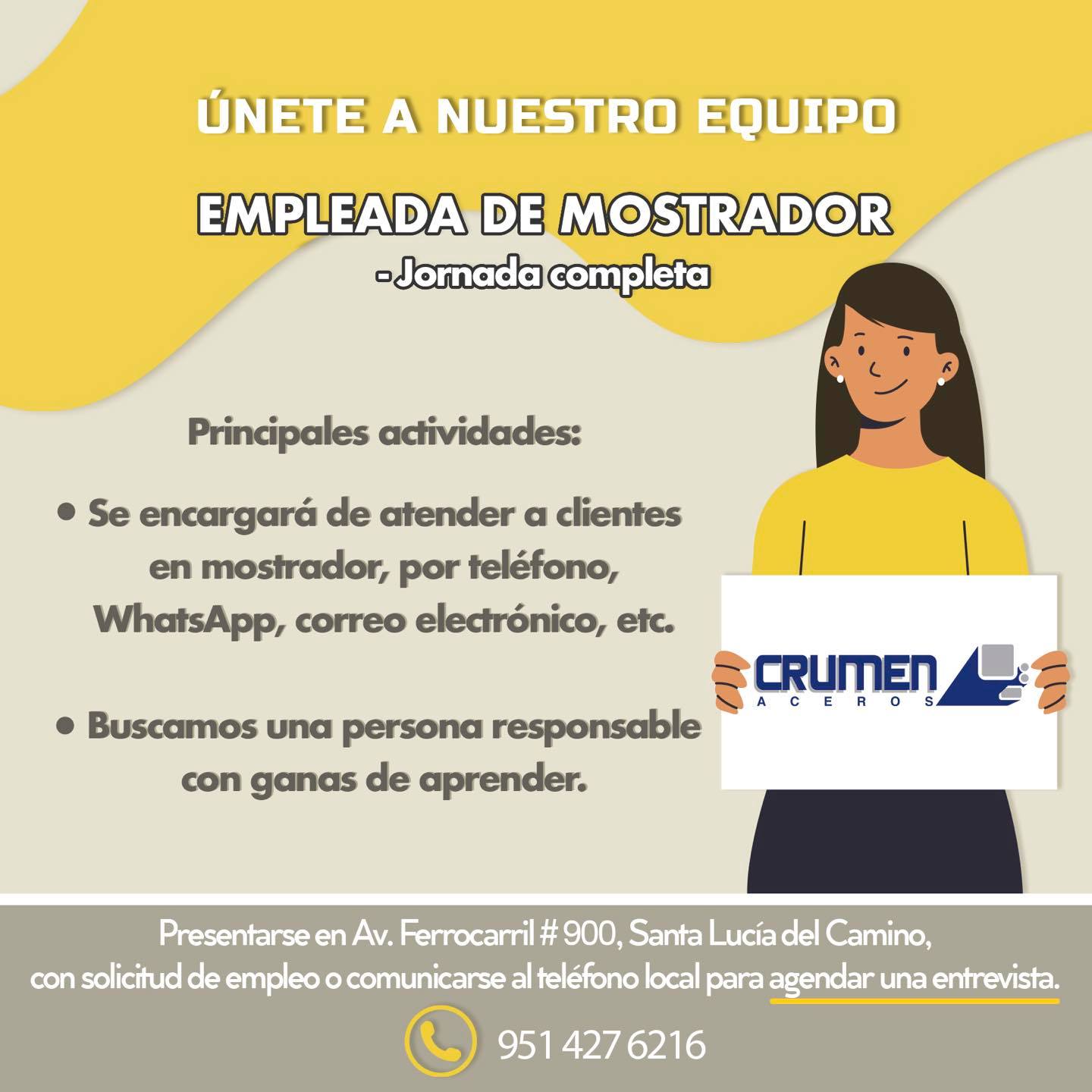 Aceros Crumen - ESTAMOS CONTRATANDO‼️ Acudir con... | Facebook