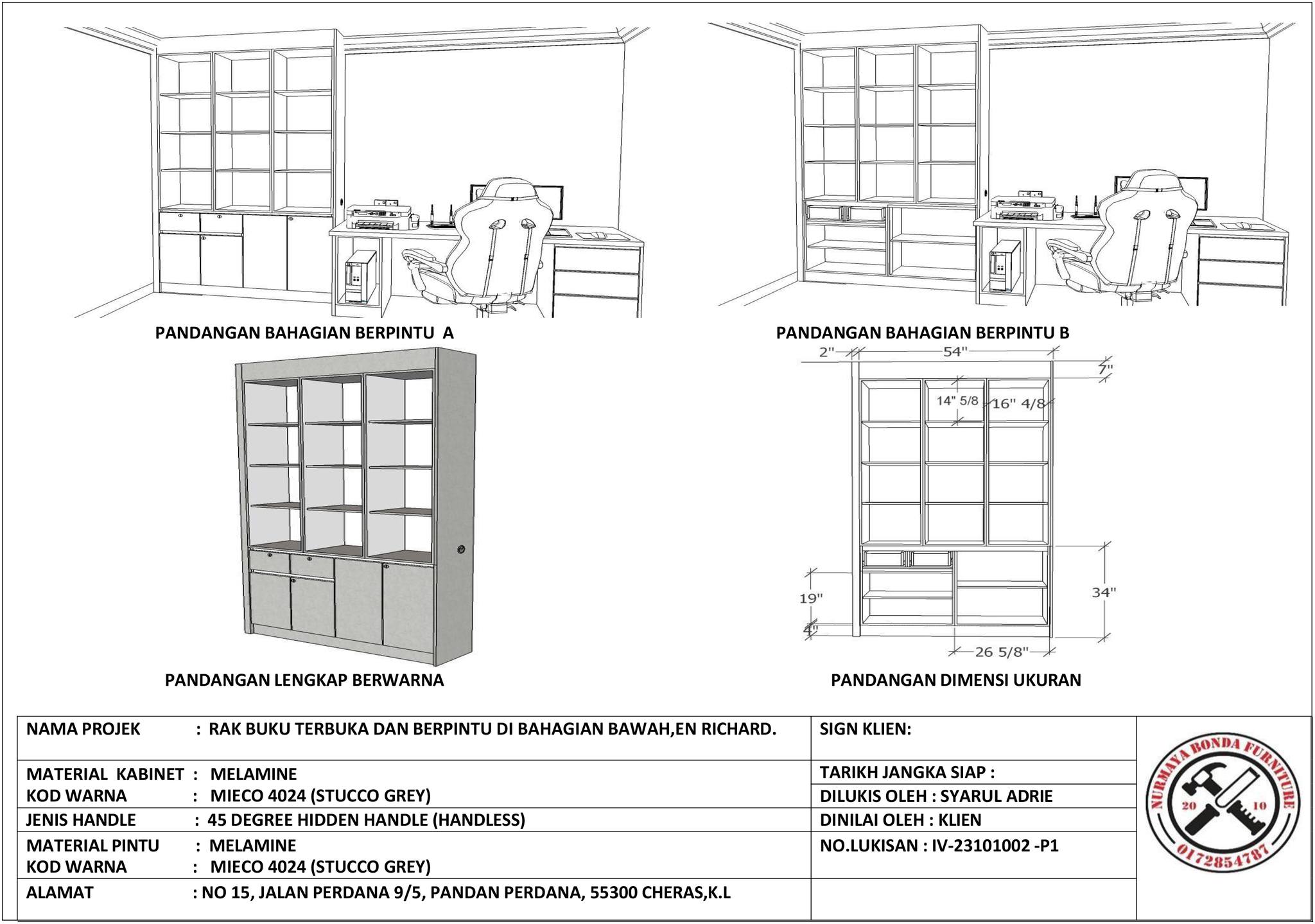 - 3D DRAWING PROJEK RAK BUKU DAN... - Nurmaya Bonda Furniture | Facebook