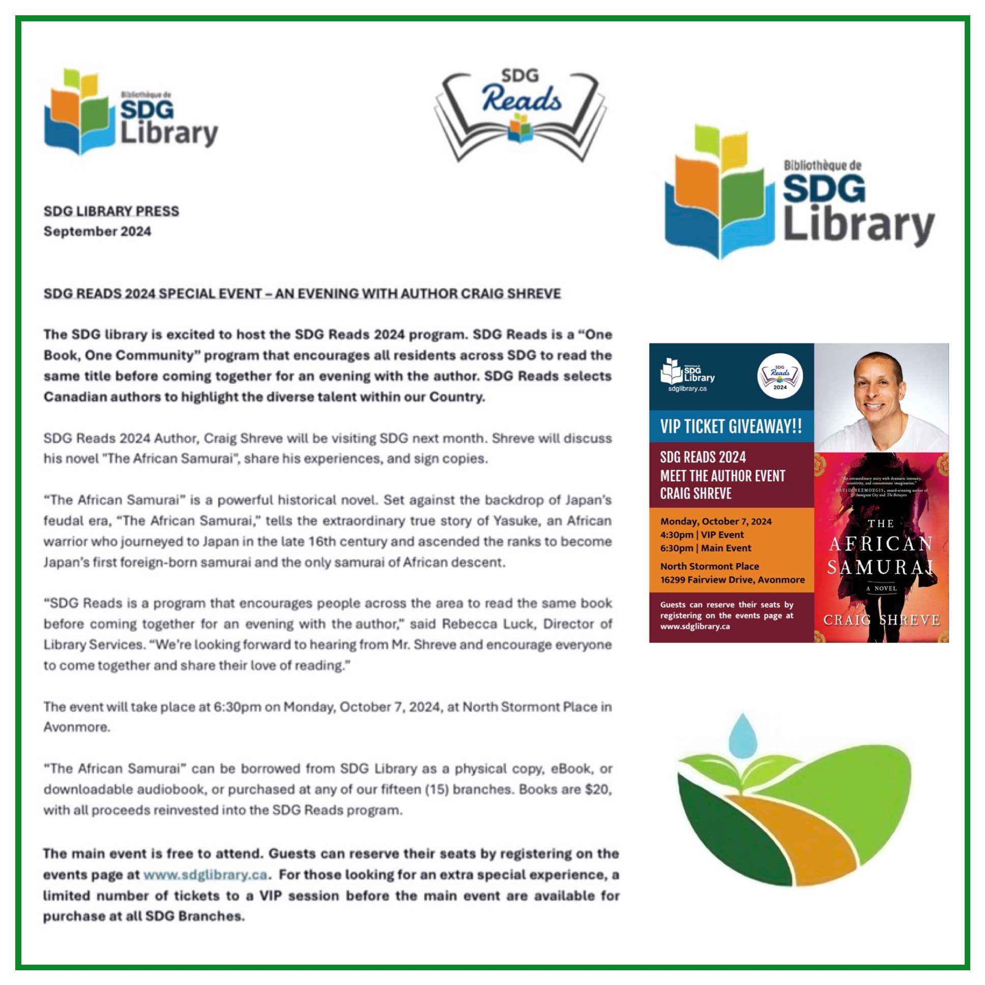 The SDG Library is excited to... - Township of North Stormont | Facebook