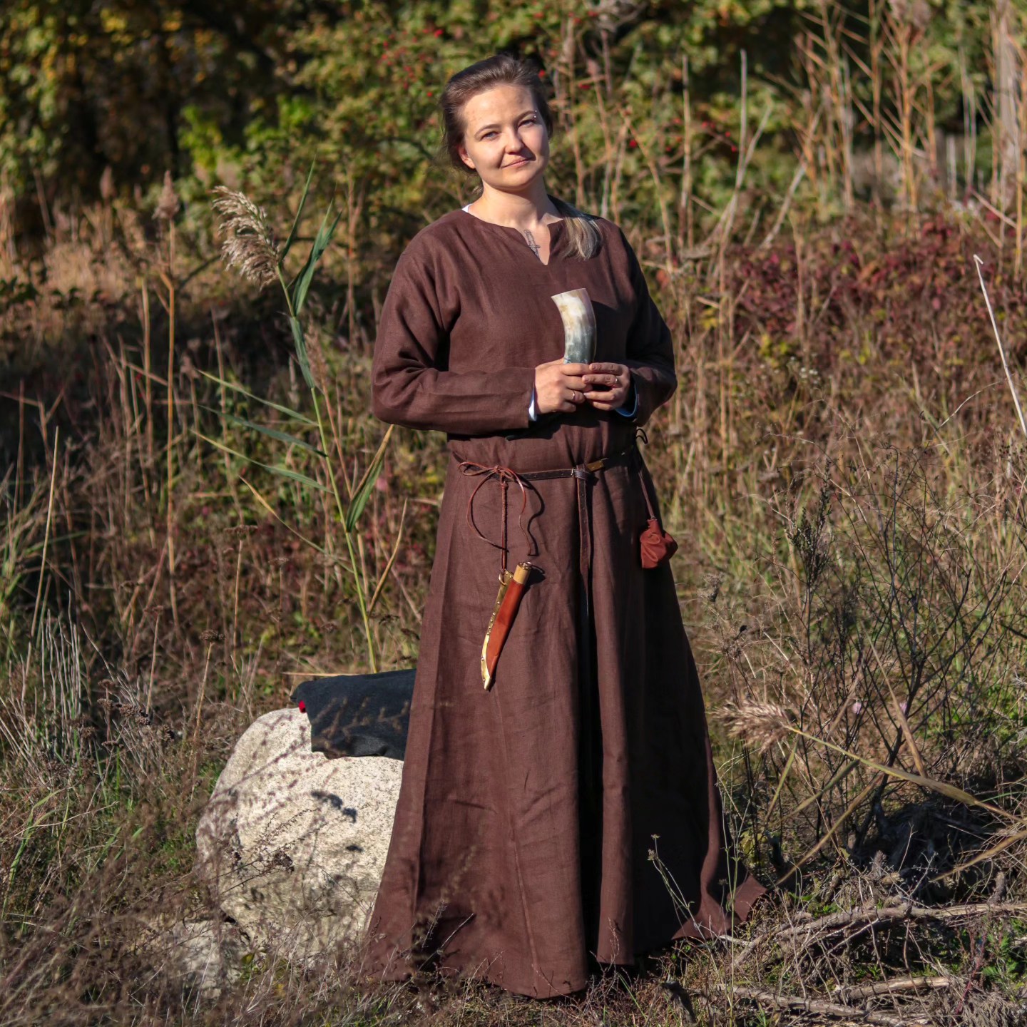 viking dress women with long sleeves, Blue / S Designed to provide a relaxed and comfortable fit Step into history with our