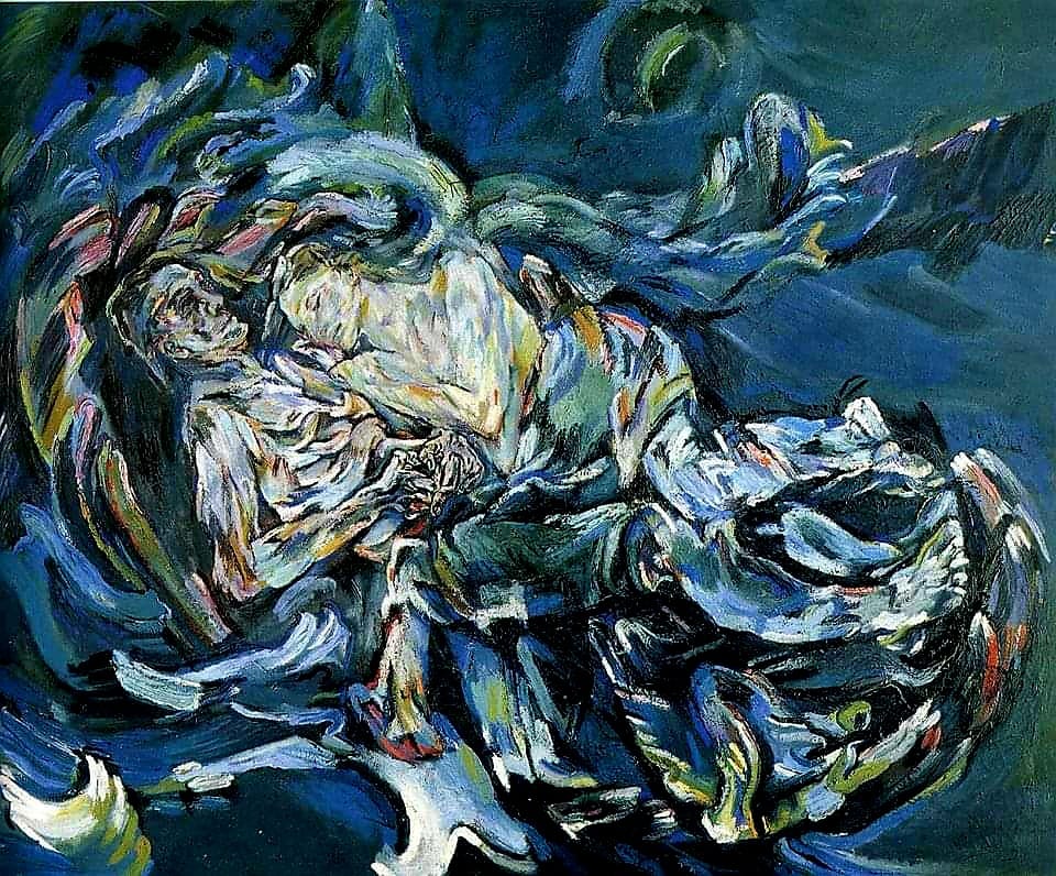 Oskar Kokoschka (Austrian, 1886-1980) - Two Lovers , 1913 . Oil on