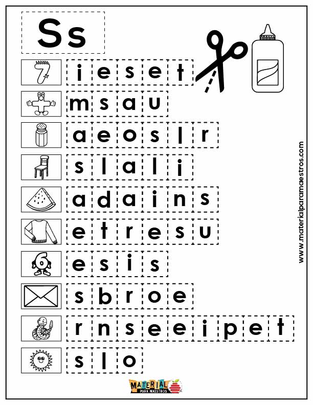 Recorta y forma la palabra de la... - Material para Maestros