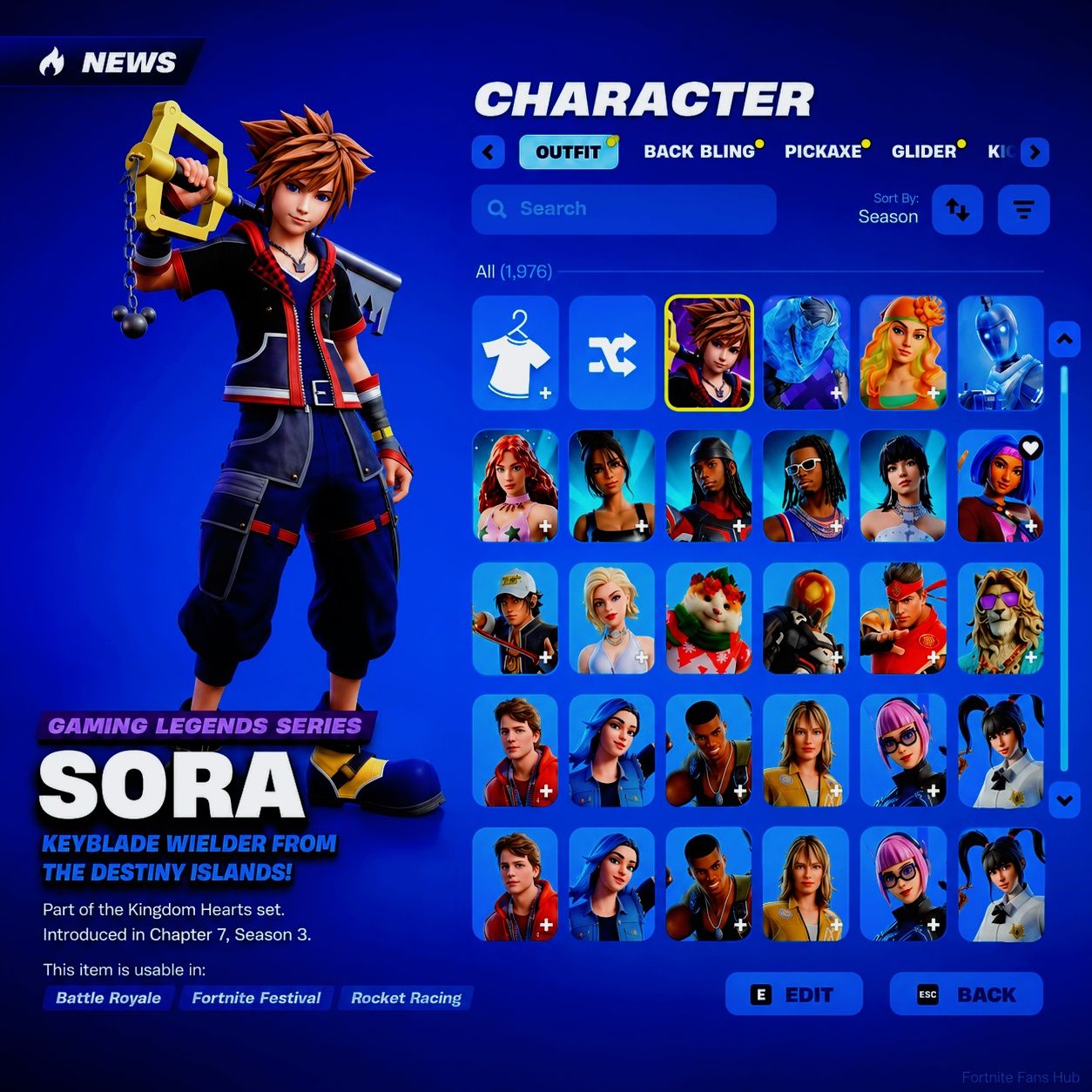 キングダムハーツ3 Everything in thr Kingdom Hearts X Fortnite Bundle in the Fortnite