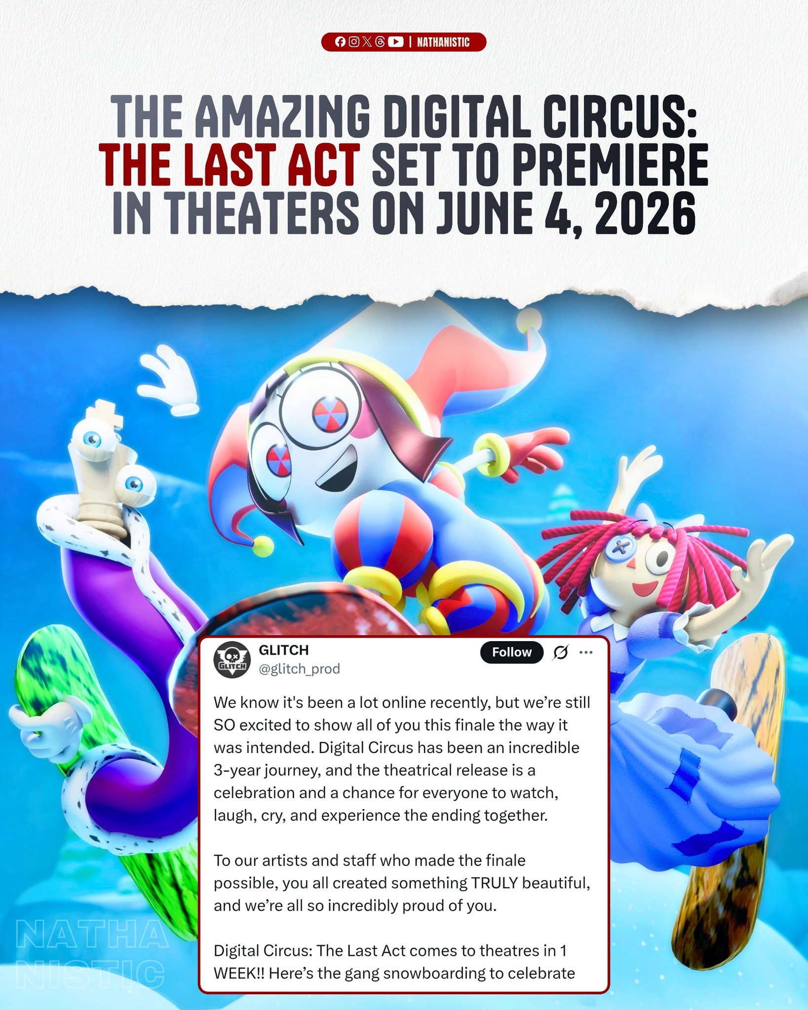 Official poster for Gooseworx's THE AMAZING DIGITAL CIRCUS: THE