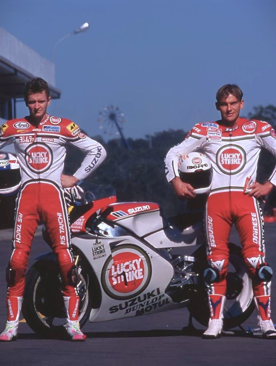 Kevin Schwantz and Didier de Radiguès with Team Lucky Strike